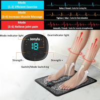 EMS Foot Massager Nový elektrický masážní přístroj na nohy pro prokrvení svalů a úlevu od bolesti nohou s 6 režimy a 20 nastavit